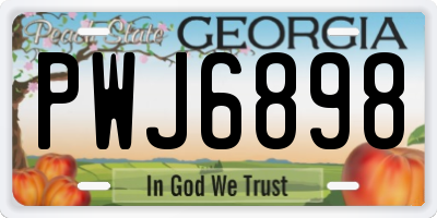 GA license plate PWJ6898