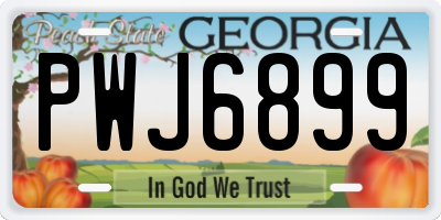 GA license plate PWJ6899