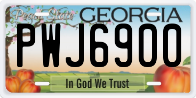 GA license plate PWJ6900