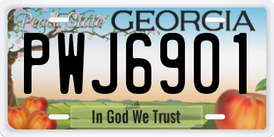 GA license plate PWJ6901