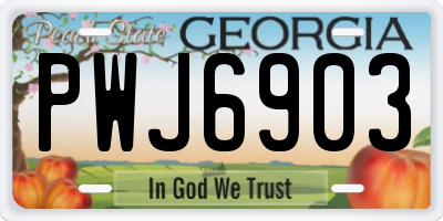 GA license plate PWJ6903