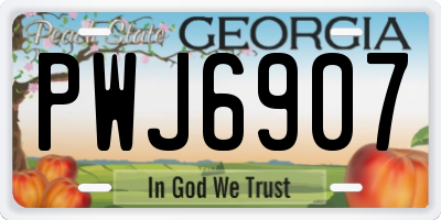 GA license plate PWJ6907