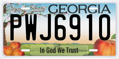 GA license plate PWJ6910