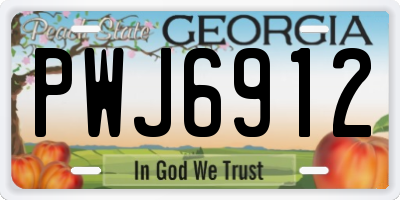 GA license plate PWJ6912