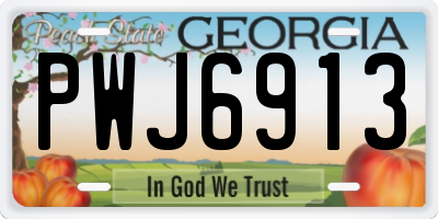 GA license plate PWJ6913