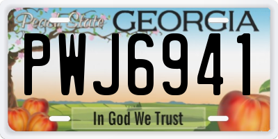 GA license plate PWJ6941