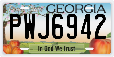 GA license plate PWJ6942