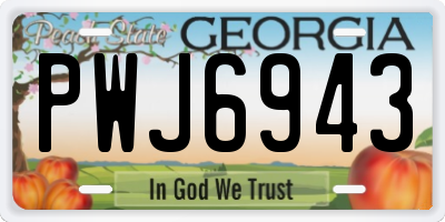 GA license plate PWJ6943