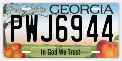 GA license plate PWJ6944