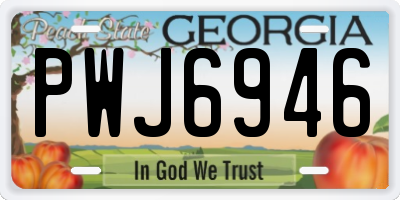 GA license plate PWJ6946