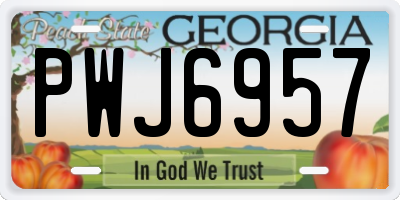 GA license plate PWJ6957