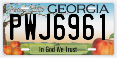 GA license plate PWJ6961