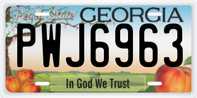 GA license plate PWJ6963