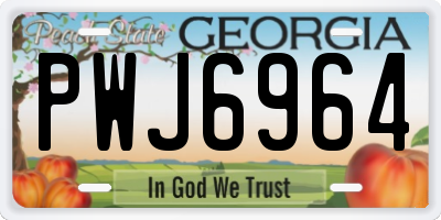 GA license plate PWJ6964