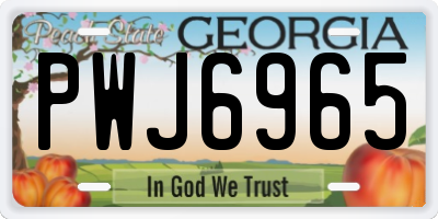 GA license plate PWJ6965