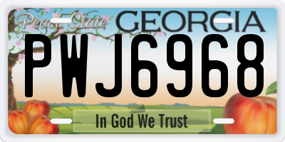 GA license plate PWJ6968