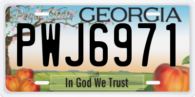 GA license plate PWJ6971
