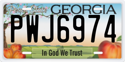 GA license plate PWJ6974