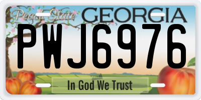 GA license plate PWJ6976