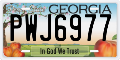 GA license plate PWJ6977