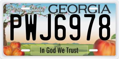 GA license plate PWJ6978