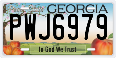 GA license plate PWJ6979