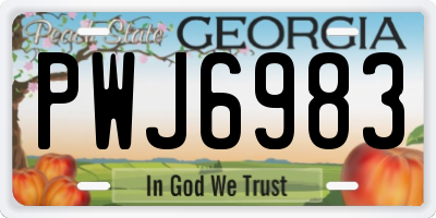 GA license plate PWJ6983