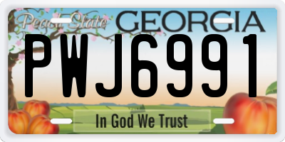 GA license plate PWJ6991