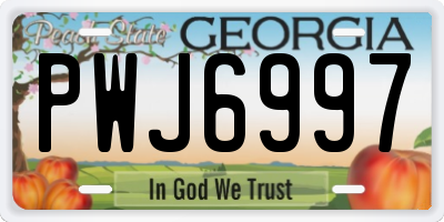 GA license plate PWJ6997