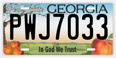 GA license plate PWJ7033