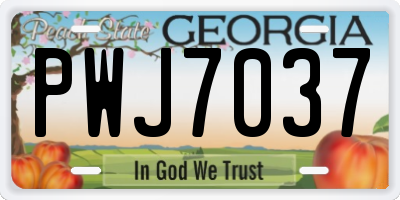 GA license plate PWJ7037