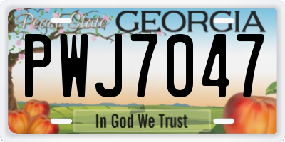 GA license plate PWJ7047