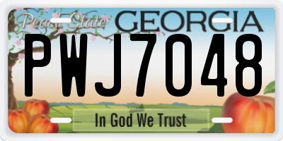 GA license plate PWJ7048