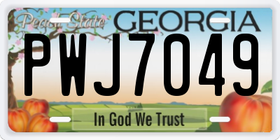 GA license plate PWJ7049