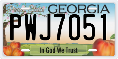 GA license plate PWJ7051