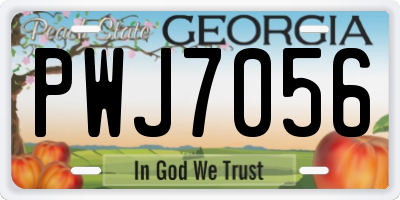 GA license plate PWJ7056
