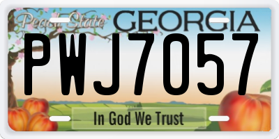 GA license plate PWJ7057