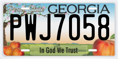 GA license plate PWJ7058