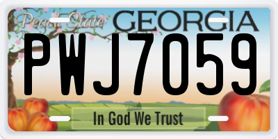 GA license plate PWJ7059