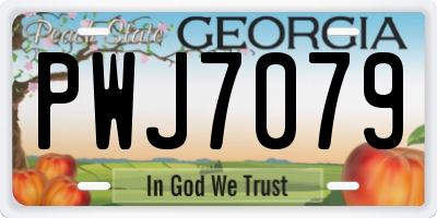 GA license plate PWJ7079