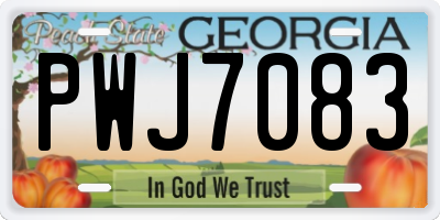 GA license plate PWJ7083