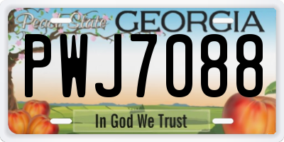 GA license plate PWJ7088