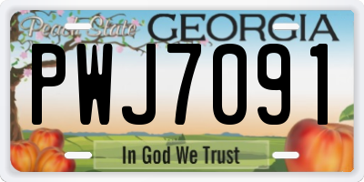 GA license plate PWJ7091