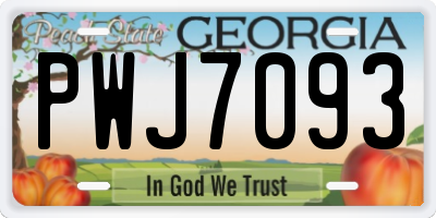 GA license plate PWJ7093