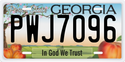 GA license plate PWJ7096