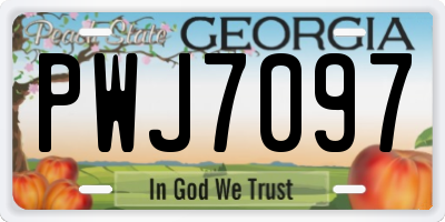 GA license plate PWJ7097