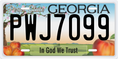 GA license plate PWJ7099