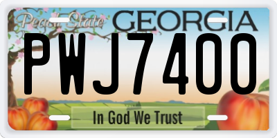 GA license plate PWJ7400