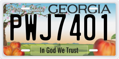 GA license plate PWJ7401