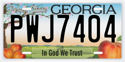 GA license plate PWJ7404